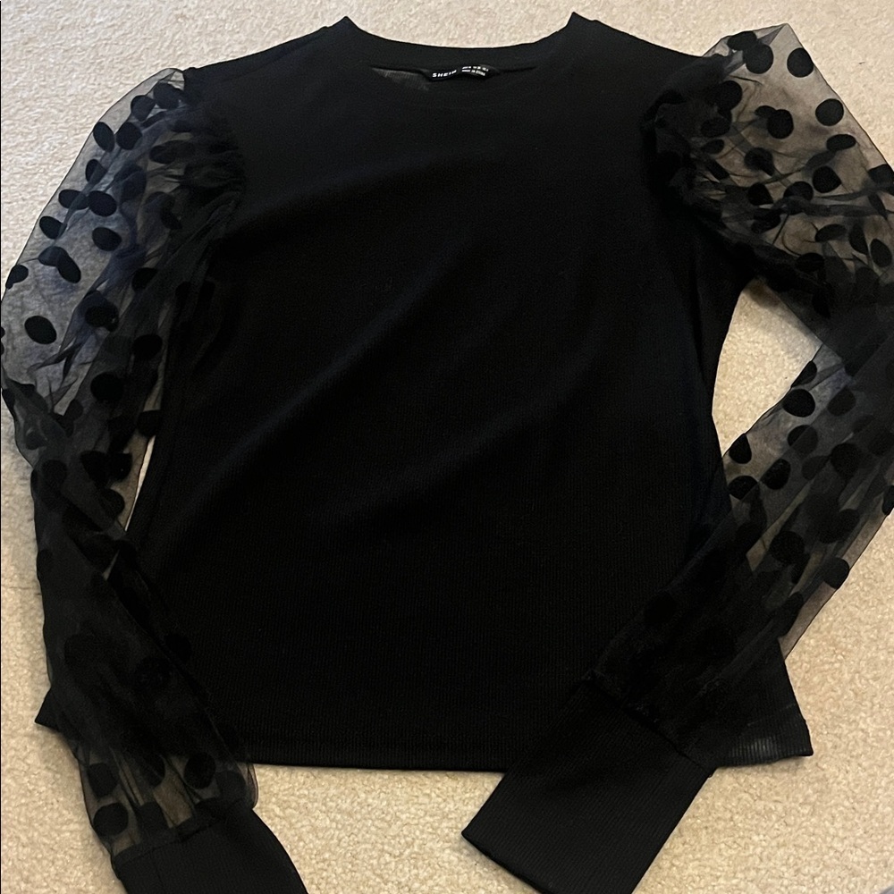 SHEIN polka dot sleeve top